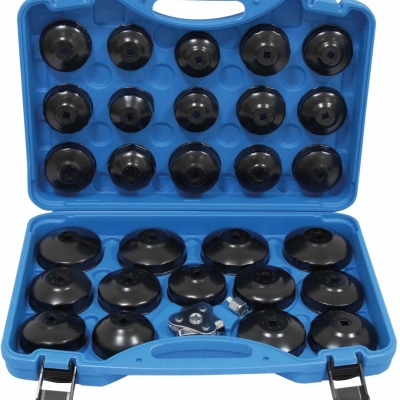 Juego de 30 llaves vasos cazoletas para filtros de aceite