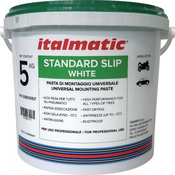 Pasta blanca de montaje de neumáticos 5 Kg. Facilita desmontar y montar ruedas y llantas sin dañar la goma.
