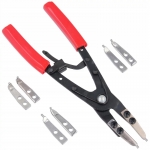 Juego Alicates Circlip Seeger con Puntas Intercambiables rectas y curvadas. Para anillos Seeger internos y externos.