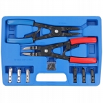 Juego Alicates Circlip Seeger con Puntas Intercambiables rectas y curvadas. Para anillos Seeger internos y externos.