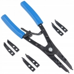 Juego Alicates Circlip Seeger con Puntas Intercambiables rectas y curvadas. Para anillos Seeger internos y externos.